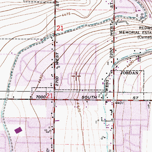 Topographic Map of Harvest Estates, UT