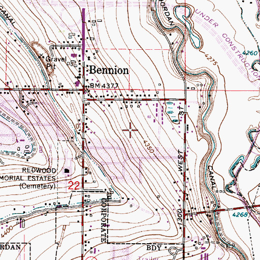 Topographic Map of Contoy Estates, UT