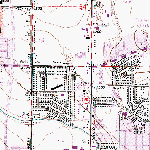 Topographic Map of Carriage Square, UT