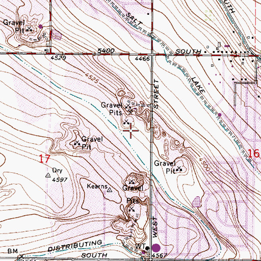 Topographic Map of Burnugh Downs, UT