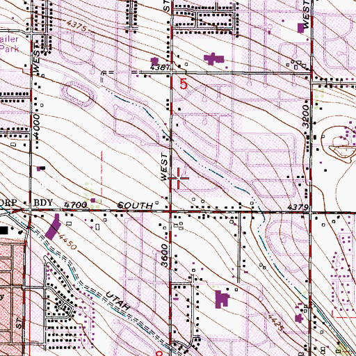 Topographic Map of Harrisonwood Estates, UT