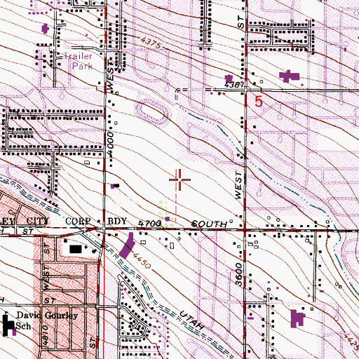 Topographic Map of Helm Park, UT