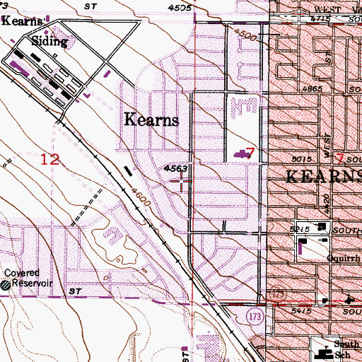 Topographic Map of Hoffman Heights, UT