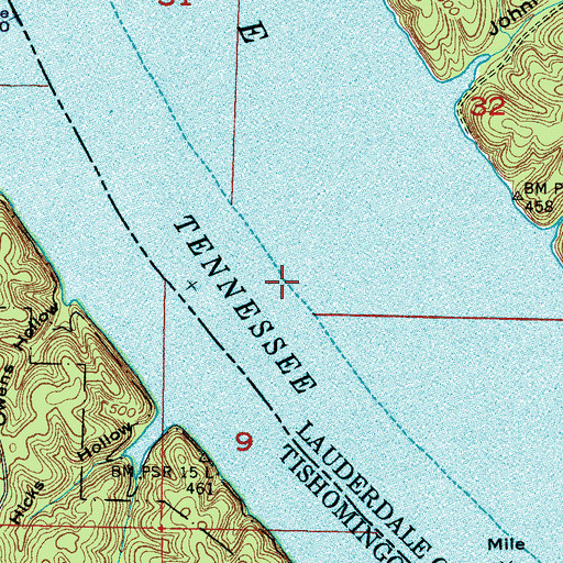 Topographic Map of Johnny Creek, AL