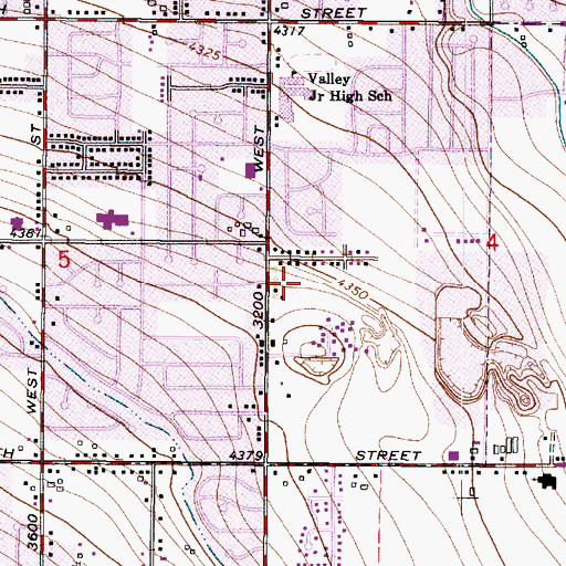Topographic Map of Hall View, UT