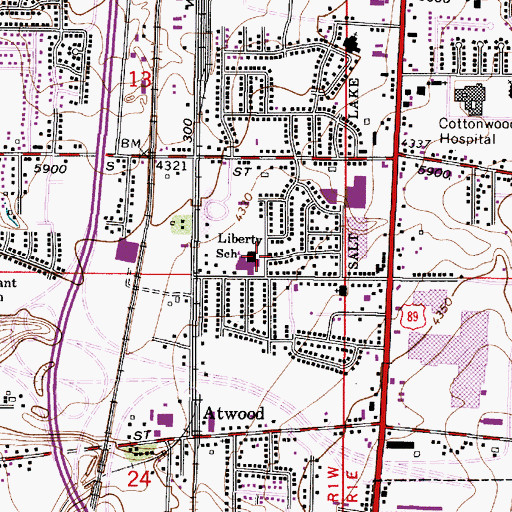 Topographic Map of Liberty, UT