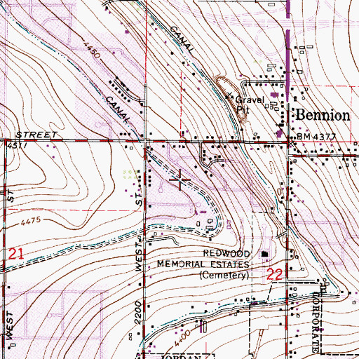 Topographic Map of Mount Vista, UT