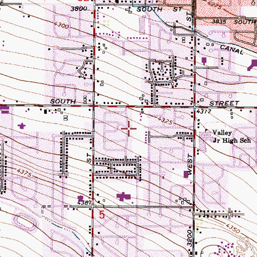 Topographic Map of Meadow Park, UT