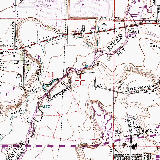 Topographic Map of Misty Meadows, UT