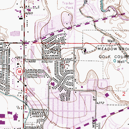 Topographic Map of Meadowbrook Corners, UT