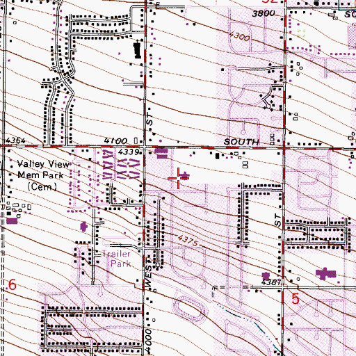 Topographic Map of Meadowgate, UT