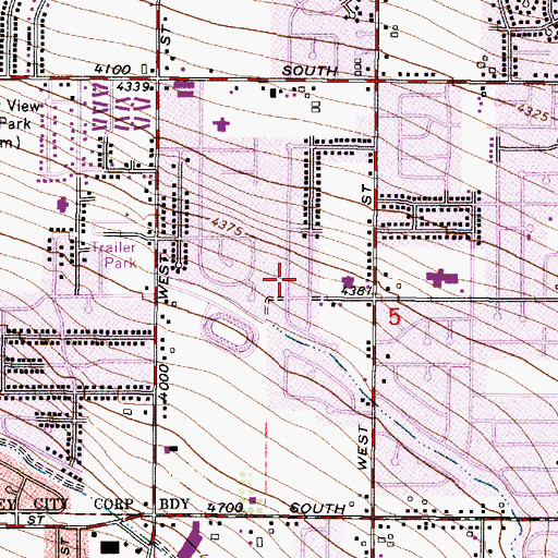 Topographic Map of Meadow Heights, UT