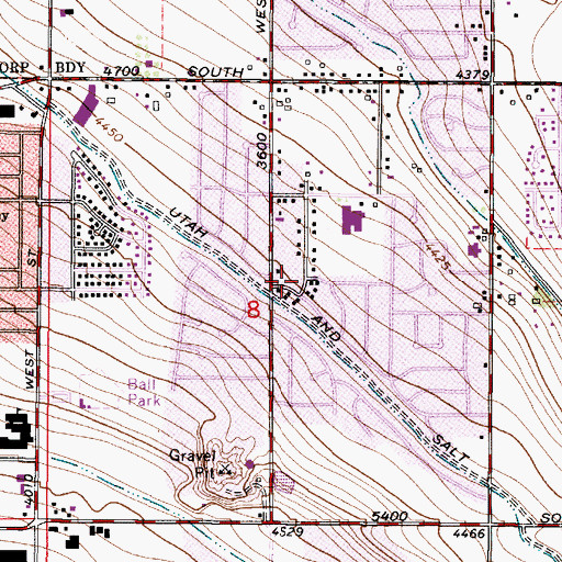 Topographic Map of Park Heights, UT