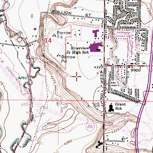 Topographic Map of Riverview East, UT