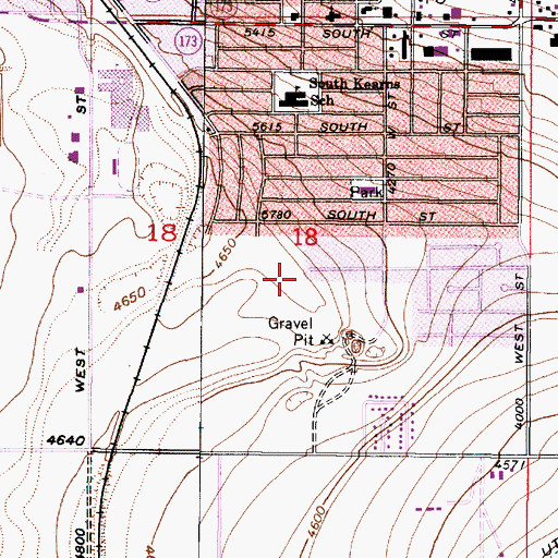 Topographic Map of Southern Acres, UT