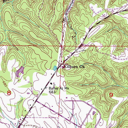 Topographic Map of Kilburn School (historical), AL