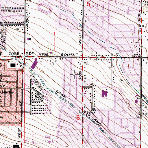 Topographic Map of Willow Run Park, UT