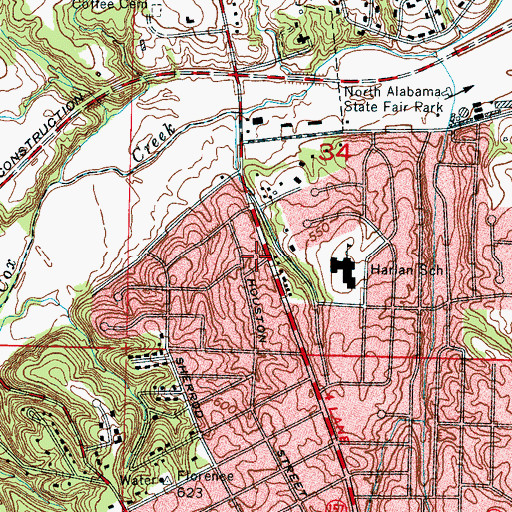 Topographic Map of Kingdom Hall of Jehovahs Witnesses, AL