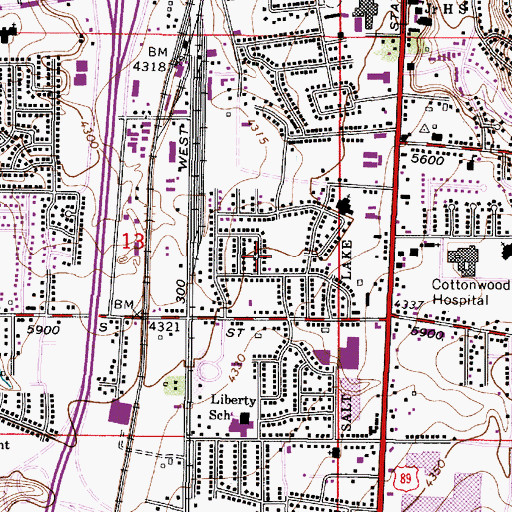 Topographic Map of Utahna Murray, UT