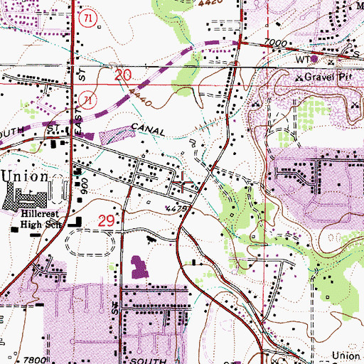Topographic Map of Creekside Estates, UT