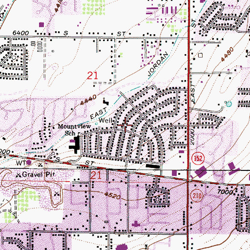 Topographic Map of Greenfield Village, UT