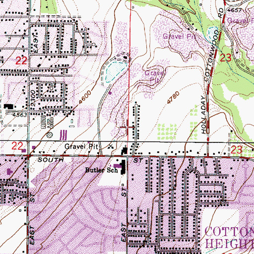 Topographic Map of Cottonwood Ridge, UT