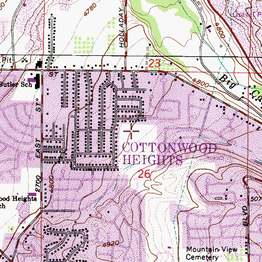 Topographic Map of Ballstaedt Estates, UT