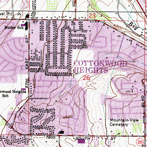 Topographic Map of Bywater Park Estates, UT