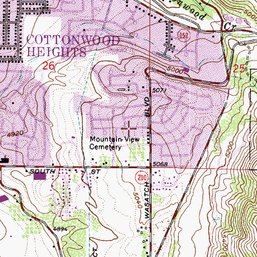 Topographic Map of Coeur Dalane Estates, UT