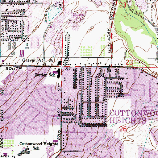 Topographic Map of Johnsons, UT