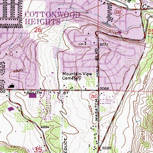 Topographic Map of Mountain Estates, UT