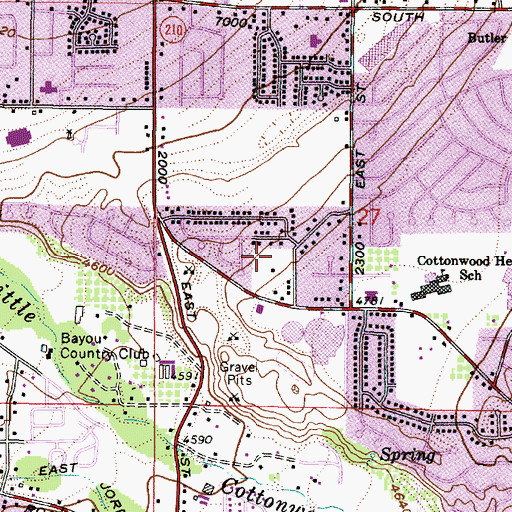 Topographic Map of Butler Hills, UT