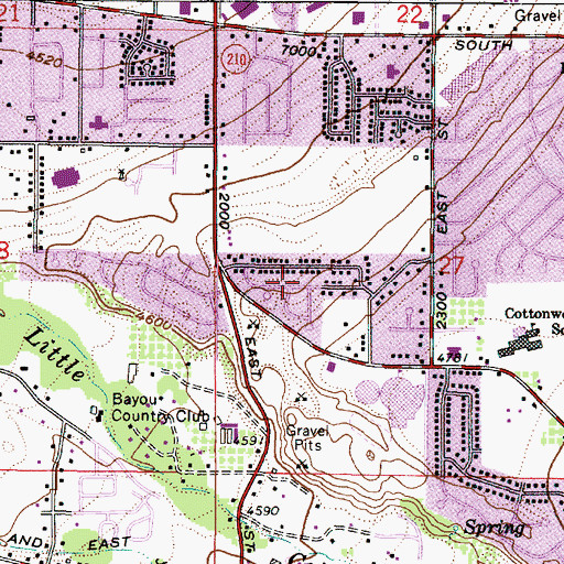Topographic Map of Cottonwood Slopes, UT