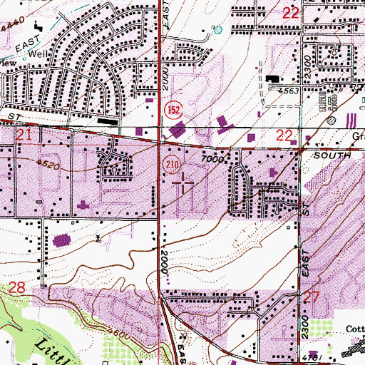 Topographic Map of Pondoray Park, UT
