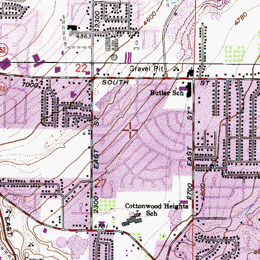 Topographic Map of Riviera Heights, UT