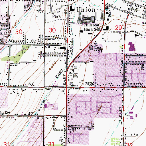 Topographic Map of Landon Village, UT