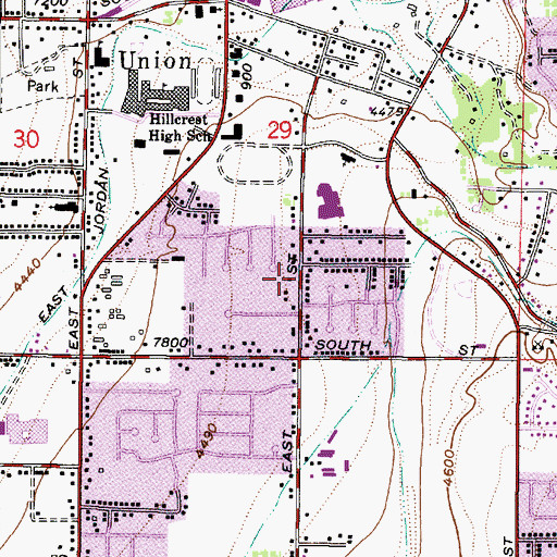 Topographic Map of Ponderosa Estates, UT