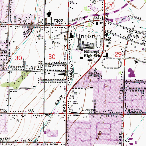 Topographic Map of South Hill Crest, UT