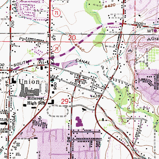 Topographic Map of Union Plat, UT