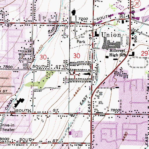 Topographic Map of Betty Heights, UT