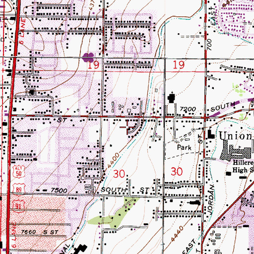 Topographic Map of Gardner Gardens, UT