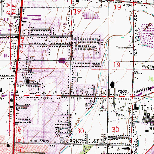 Topographic Map of Pleasure Acres, UT