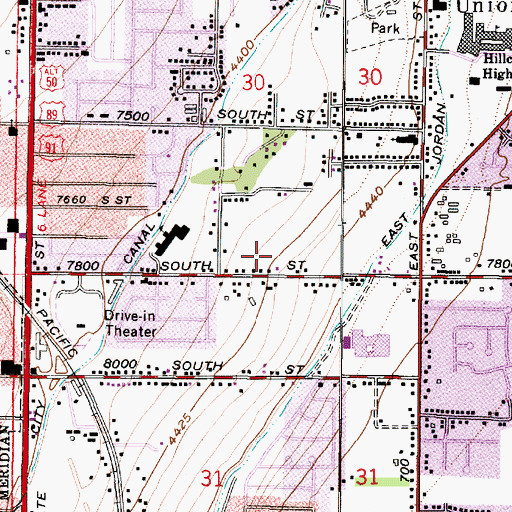 Topographic Map of Unionwood Place, UT
