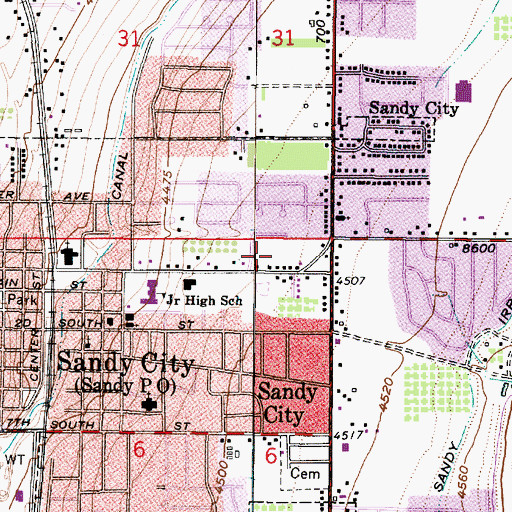 Topographic Map of Alegre Vista, UT