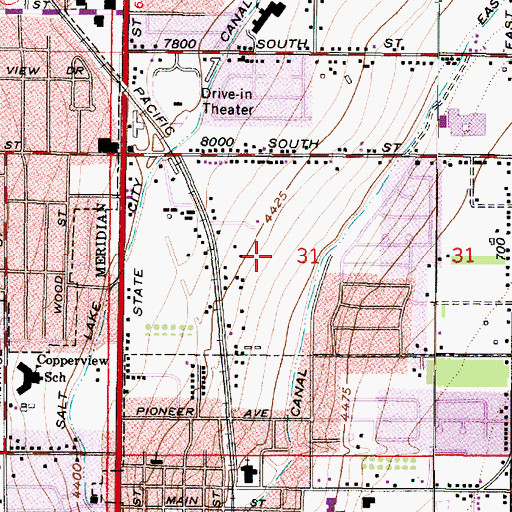 Topographic Map of Angel Street, UT