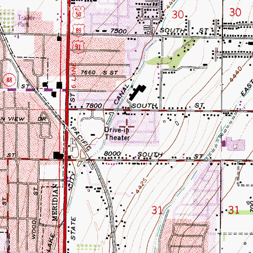 Topographic Map of Silver Acres, UT