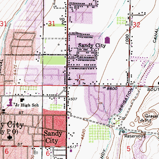 Topographic Map of Johnsonway, UT