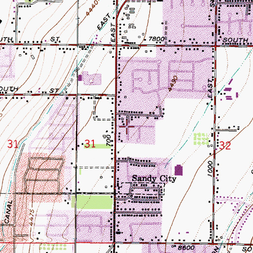 Topographic Map of Marion Village, UT