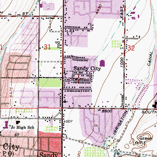 Topographic Map of Pepper Heights, UT