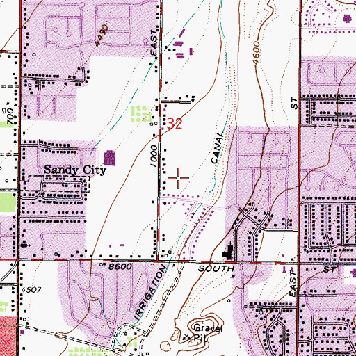 Topographic Map of Sandy Highlands, UT
